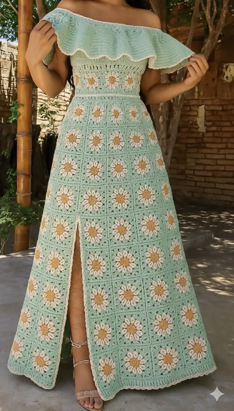Vestido de crochê